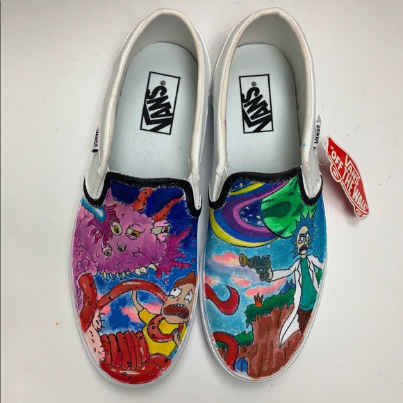 rick and morty painted vans